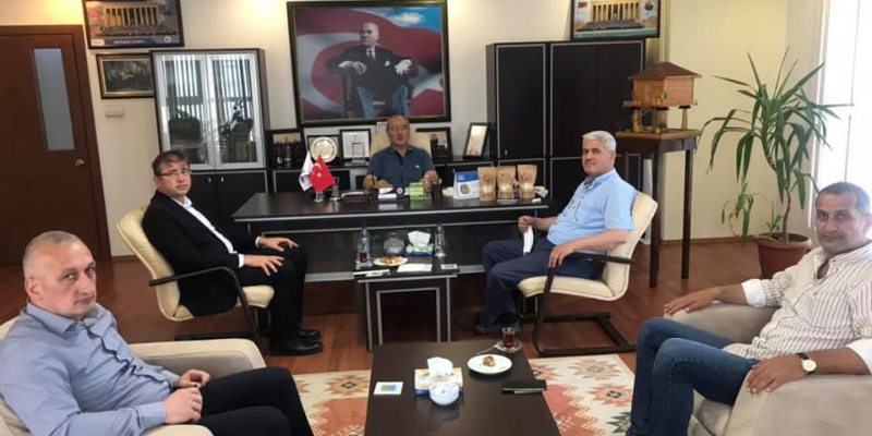 Bafra Ziraat bankası şube müdürü Ahmet YILDIZ başkan kibaroğlunu ziyaret etti