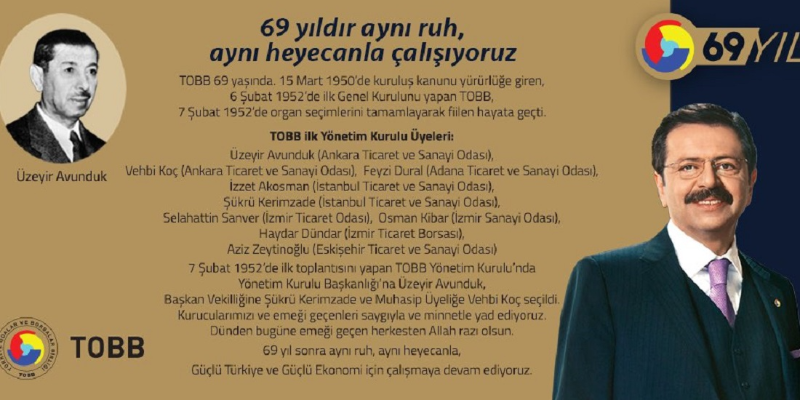Türkiye Odalar ve Borsalar Birliği 69 yaşında…